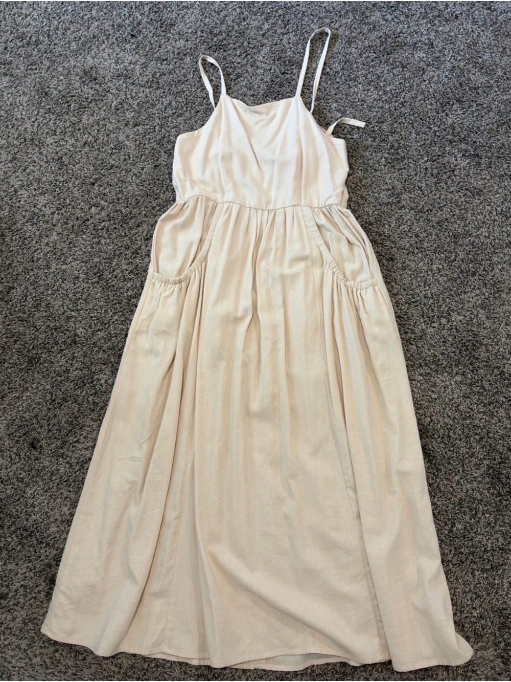 Gilli Cream Maxi Sundress with Spaghetti Straps